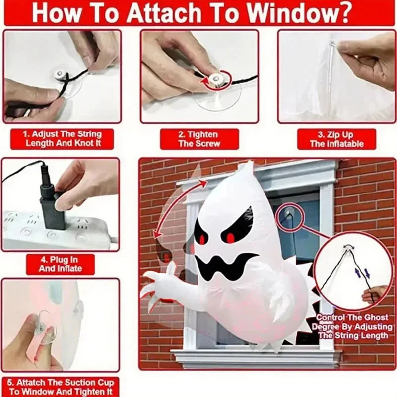 4.59ft Inflatable Halloween Ghost Decoration - Image 3