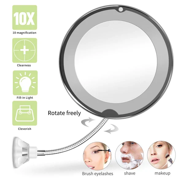 10X Magnifying LED Lighted Flexible Mirror - Image 4