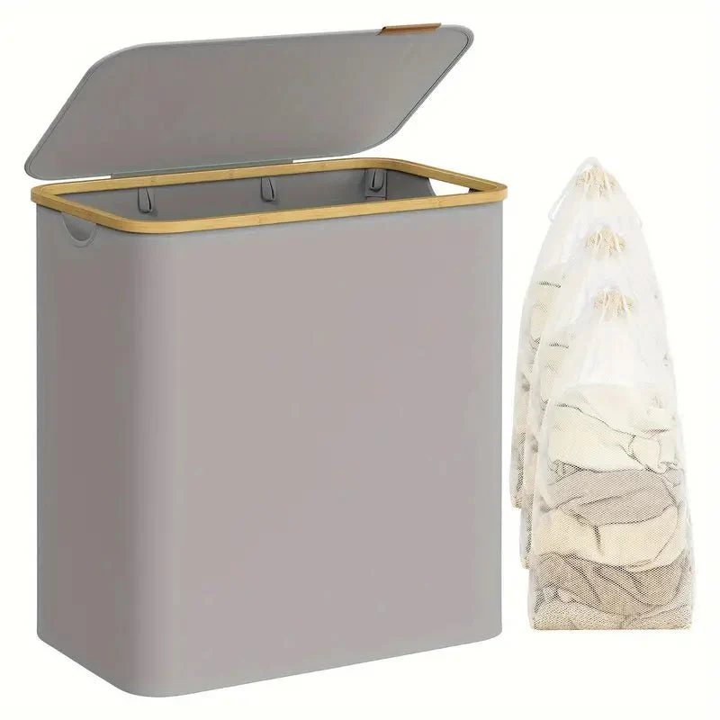 5072.1 oz foldable laundry basket with 2 compartments - Image 2