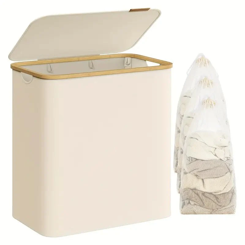 5072.1 oz foldable laundry basket with 2 compartments - Image 3