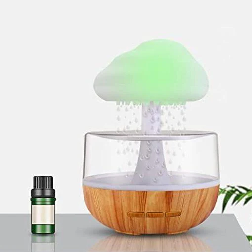 2-in-1 Desk Light Humidifier Rain Cloud Aromatherapy Essential Oil Zen Diffuser & Raining Cloud Night Light Mushroom Lamp - Image 4