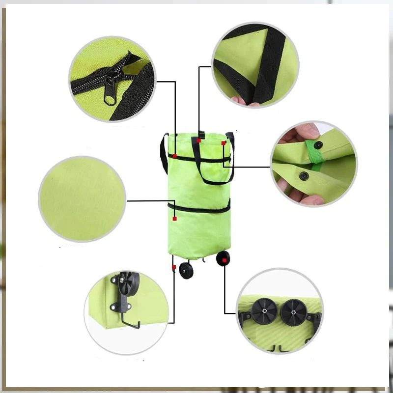 2-in-1 Foldable Shopping Bag with Wheels - Image 8