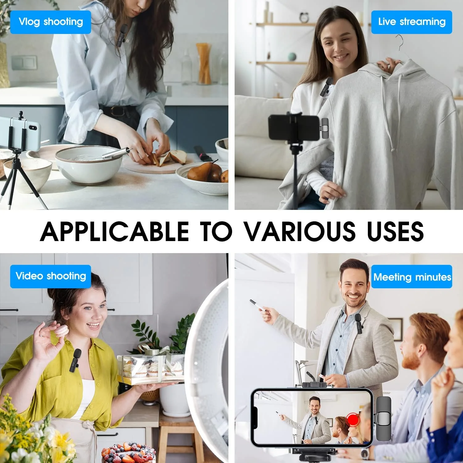 2 Pack Wireless Microphone For Iphone Ipad - Image 8