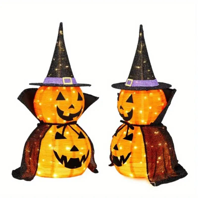 2 Pcs 3ft Halloween Collapsible Lighted In/Outdoor Pumpkin Garden Decoration - Image 6