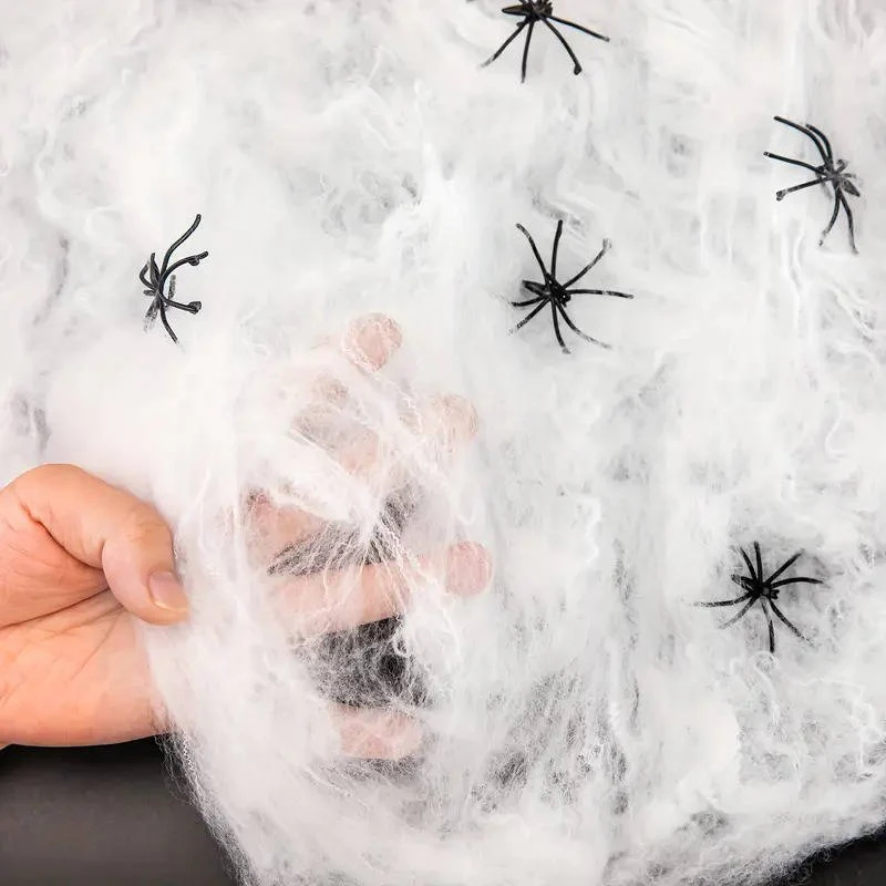 200 Sqft Spider Webs Halloween Door Decorations With Fake Spiders - Image 4