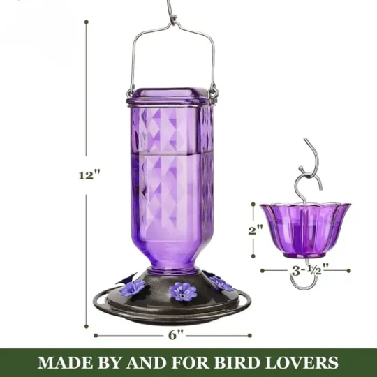 24oz Leak Proof Glass Hummingbird Feeder - Image 6
