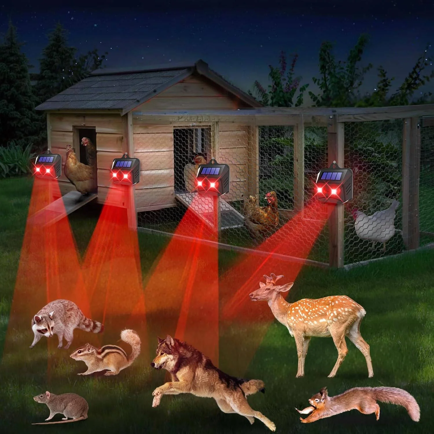 2pcs Solar Powered Ultrasonic Animal Repellent - Image 2