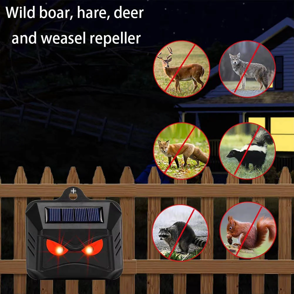 2pcs Solar Powered Ultrasonic Animal Repellent - Image 3