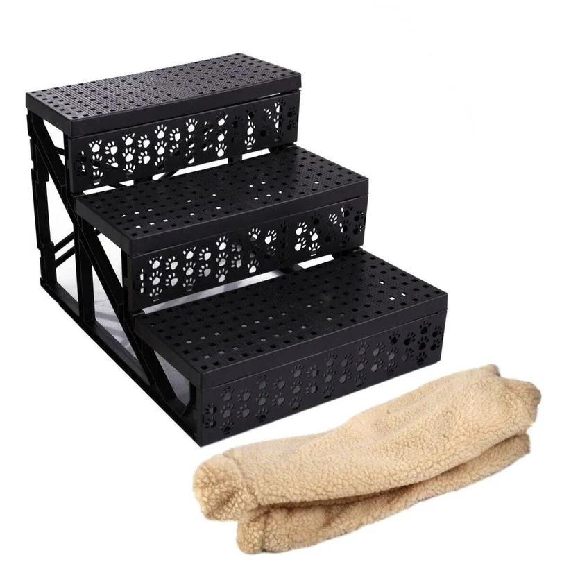 3 Step Portable Dog Stairs For Tall Bed - Image 2
