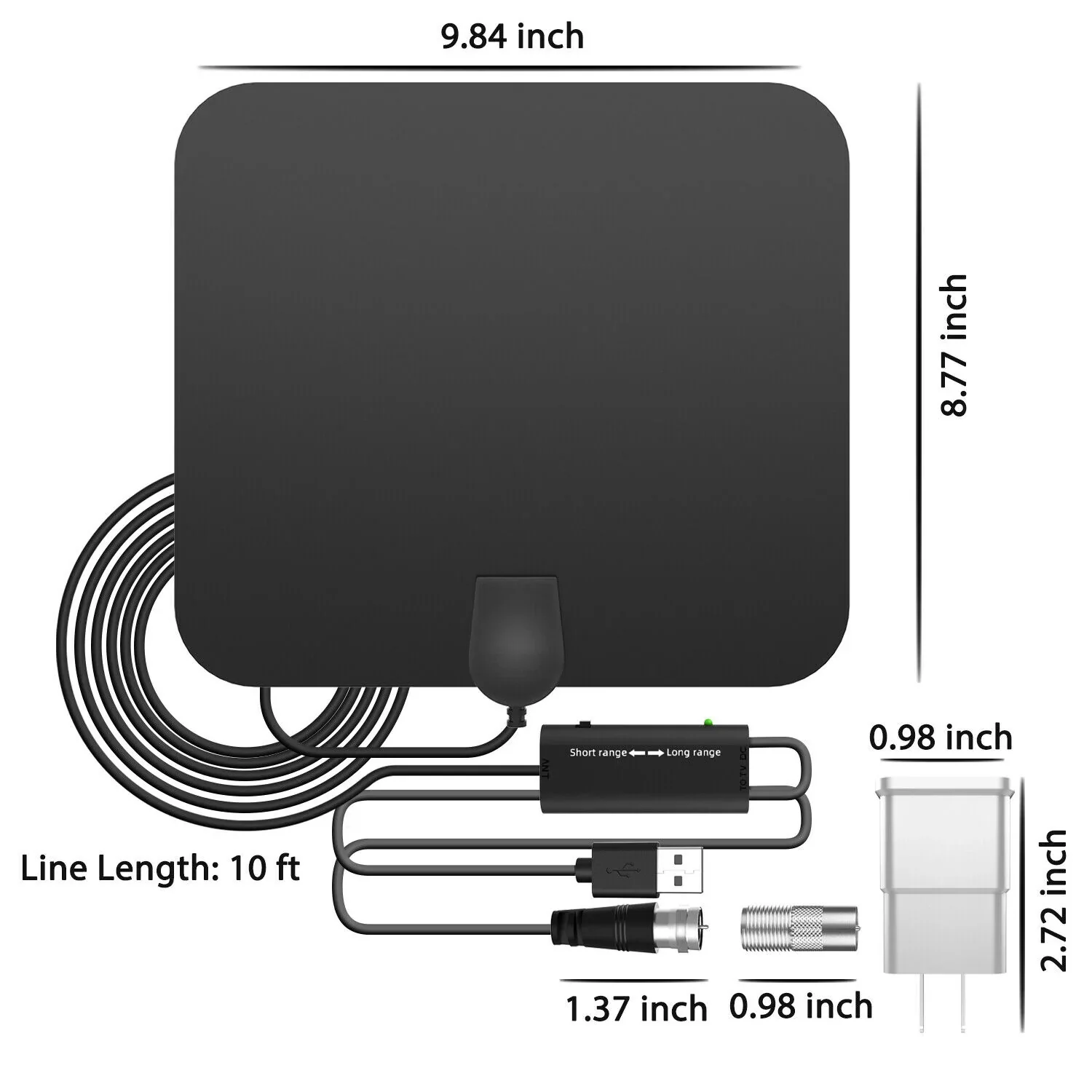 300 Miles Indoor Digital Amplified HDTV Antenna W/ Signal Booster - Image 7