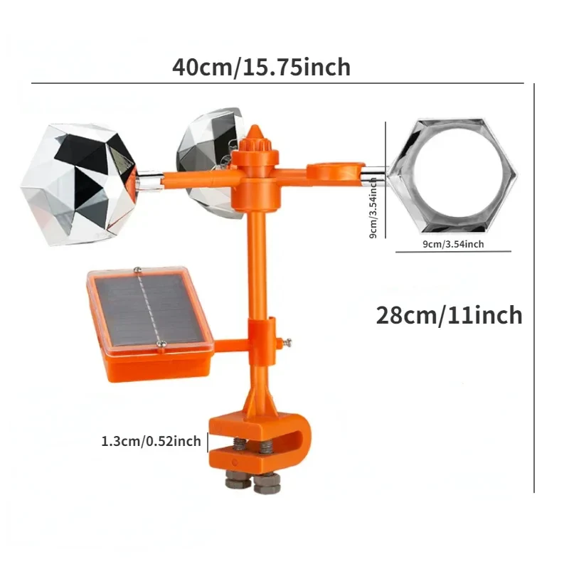 360 Degree Reflective Solar Powered Bird Repeller - Image 3