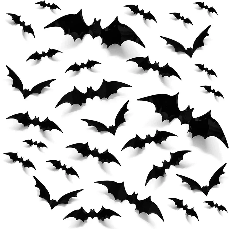 3D PVC Halloween Bats Wall Stickers - Image 2