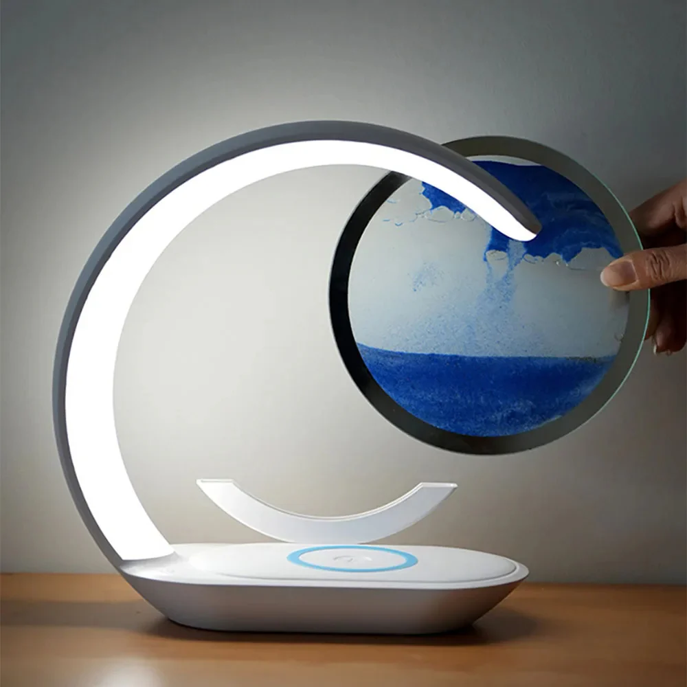 3D Sand Art Table Lamp with Wireless Charger - Image 3