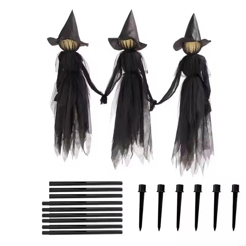 3PCS Indoor And Outdoor Halloween Decorations - Sound Activated Hand Holding Witch - Image 7