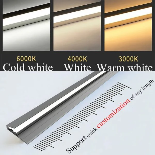 45 Degree LED Under Cabinet Lighting Bars Invisible Ultra Thin Strips - Image 8