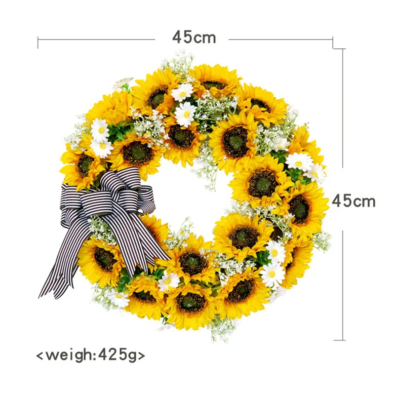 Sunflower and Daisy Wreath - Image 3