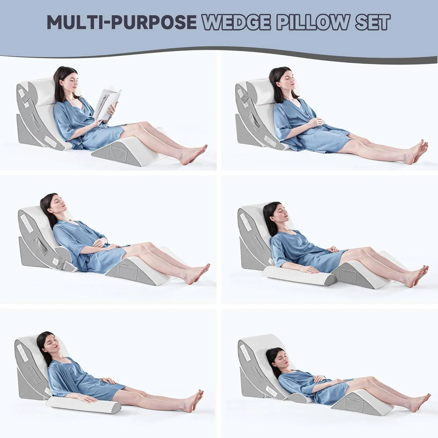 4Pcs Orthopedic Bed Wedge Pillow Set - Image 2