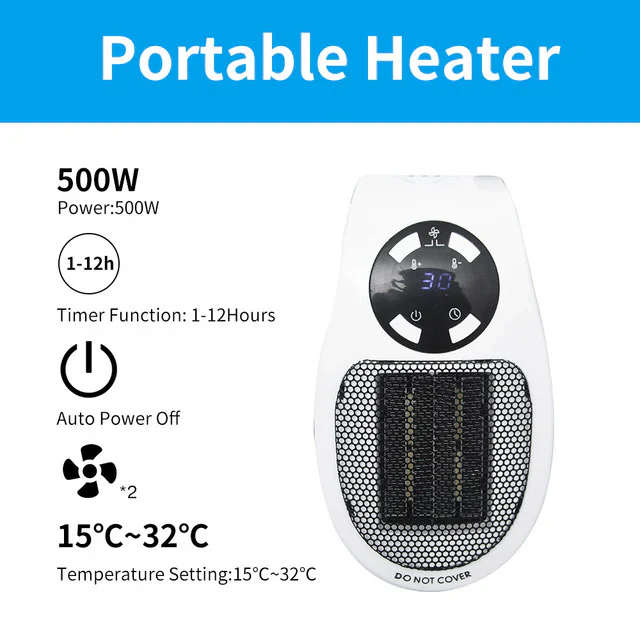 500W Mini Portable Electric Heater - Image 5