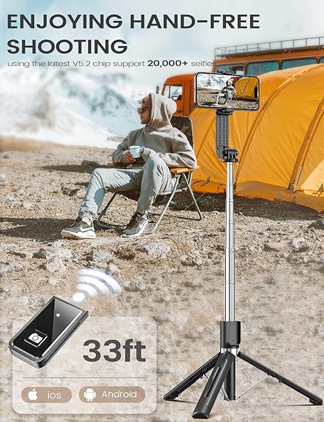 6 In 1 Wireless Bluetooth Selfie Stick With Fill Light - Image 4