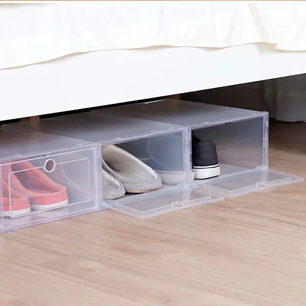 6pcs Clear Shoe Box Stackable Plastic Organizer - Image 2