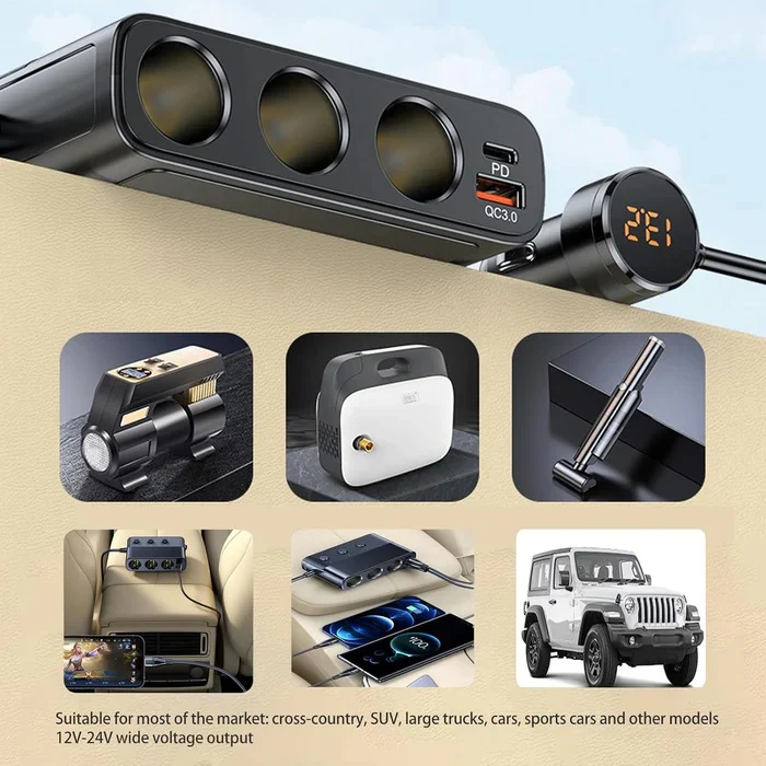 7-in-1 Car Cigarette Lighter Adapter - Image 7