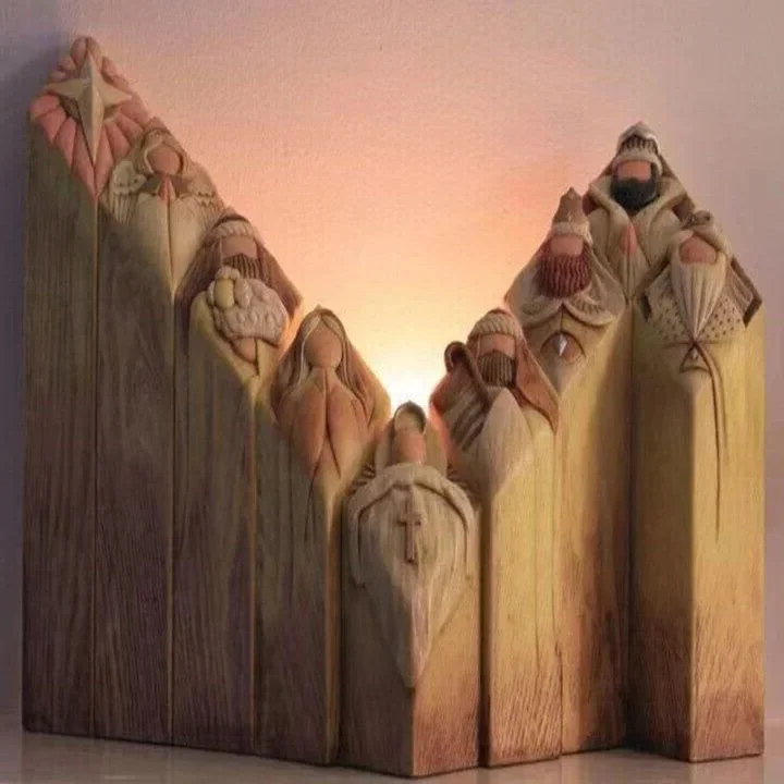 9pcs Heaven Nativity Tree Pillar Statues - Image 5