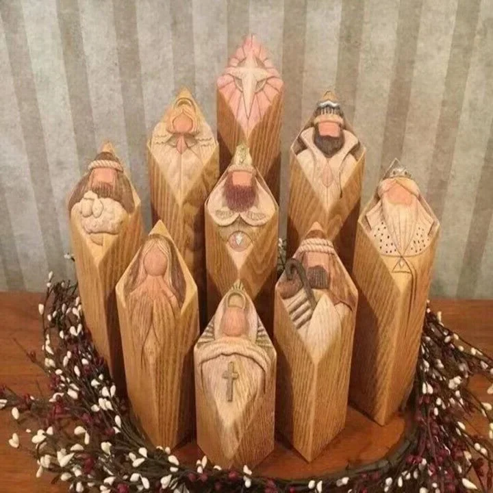 9pcs Heaven Nativity Tree Pillar Statues - Image 6