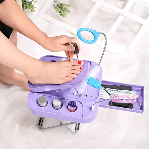 Adjustable Pedicure Rest with LED Magnifier - Image 2