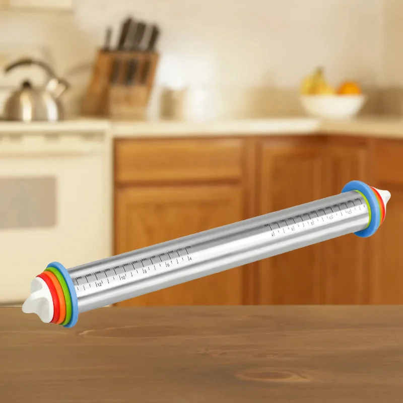Adjustable Rolling Pin with Rings