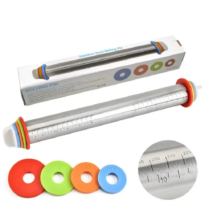 Adjustable Rolling Pin with Rings - Image 3