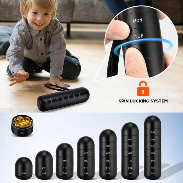 Aluminum 7 Days Portable Pill Organizer for Travel, Pill Box Pill Container - Image 11