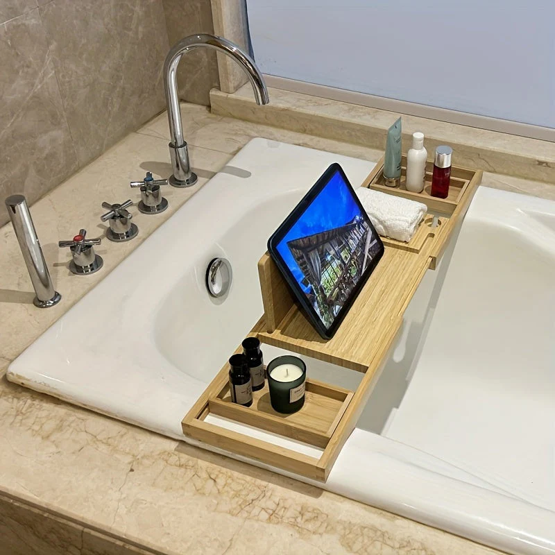 Bamboo Bathtub Tray - For Ultimate Relaxation - Image 3
