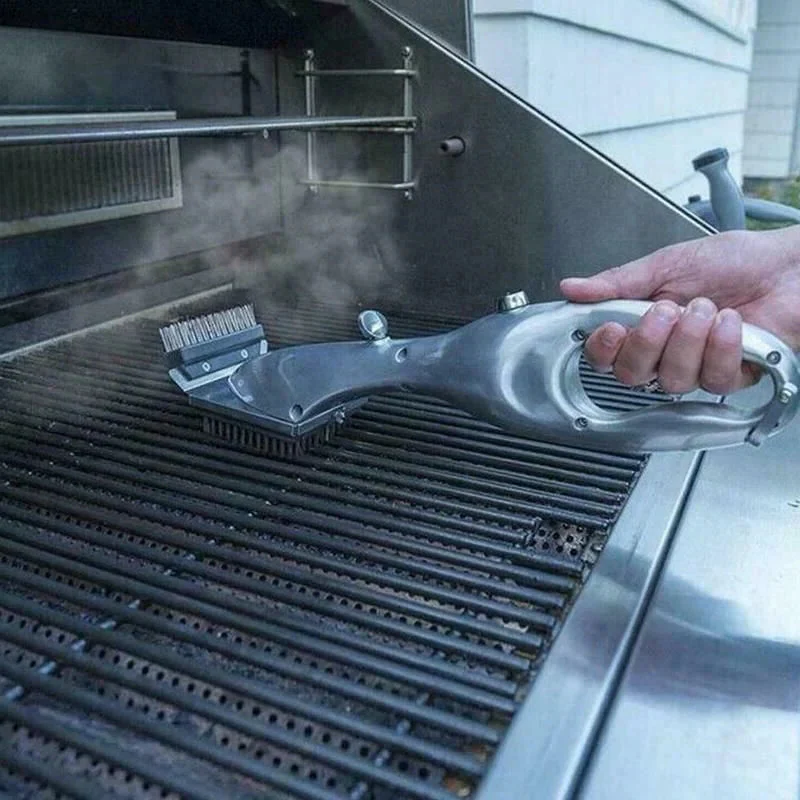 Barbecue Grill Outdoor Steam Cleaning Brush BBQ Cleaner Charcoal Scraper - Image 2