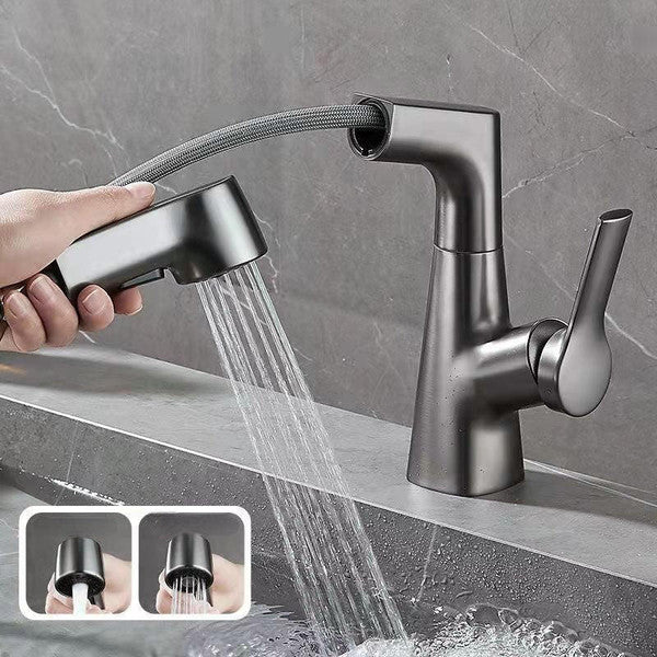 Bathroom Faucet With Rotating Retractable Hand Shower - Image 2
