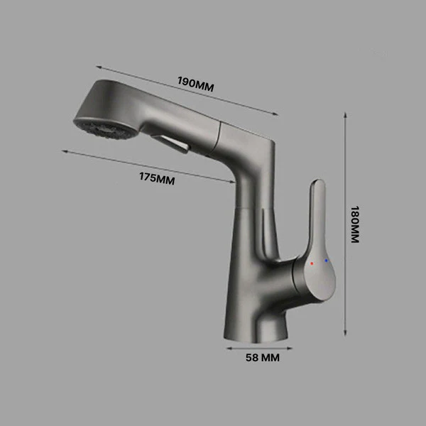 Bathroom Faucet With Rotating Retractable Hand Shower - Image 9