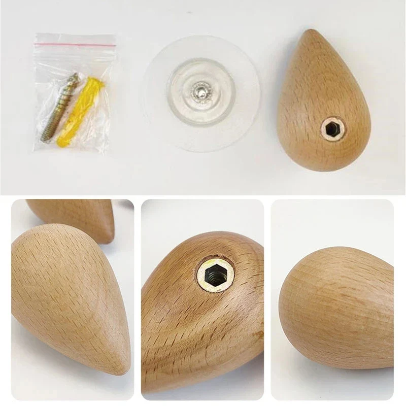Beech Wood Water Drop Wall Coat Holder - Image 4