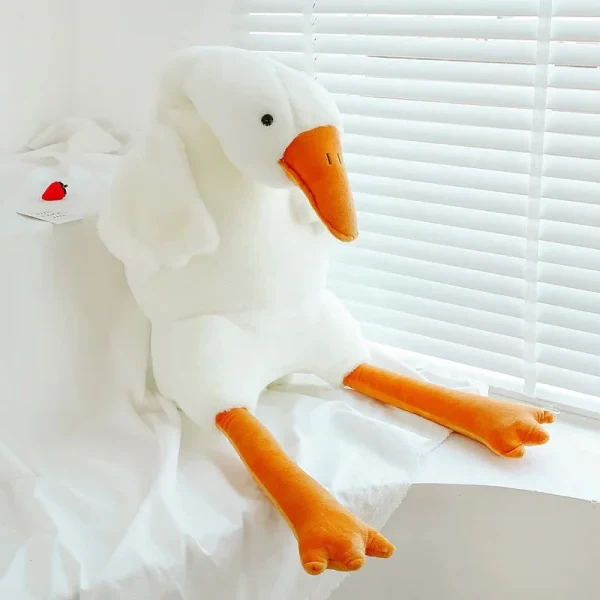 Big White Goose Throw Pillow Duck Sleeping Plush Toy Big Goose Doll Stuffed Toy - Image 3