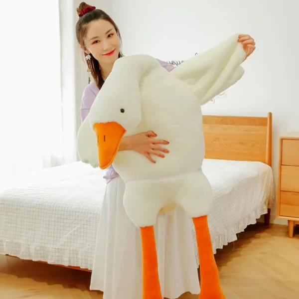 Big White Goose Throw Pillow Duck Sleeping Plush Toy Big Goose Doll Stuffed Toy - Image 5