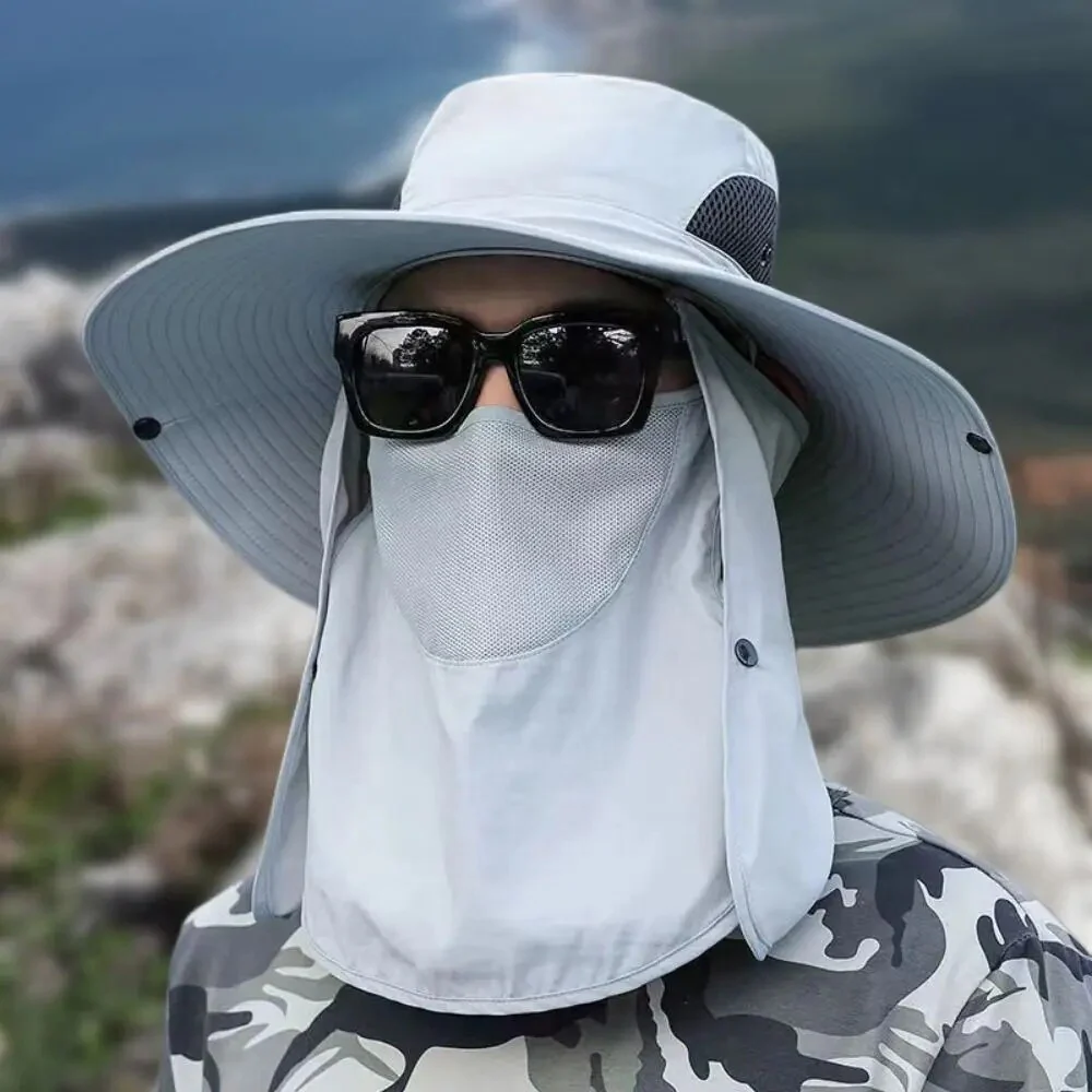 Breathable Wide Brim Outdoor Sun Protection Fishing Hat - Image 3