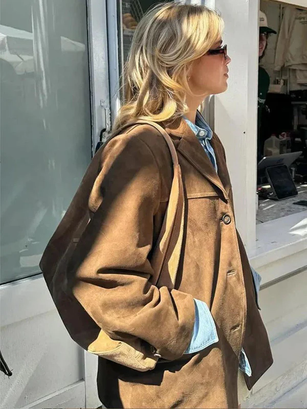 Brown Single-breasted Jacket - Image 4