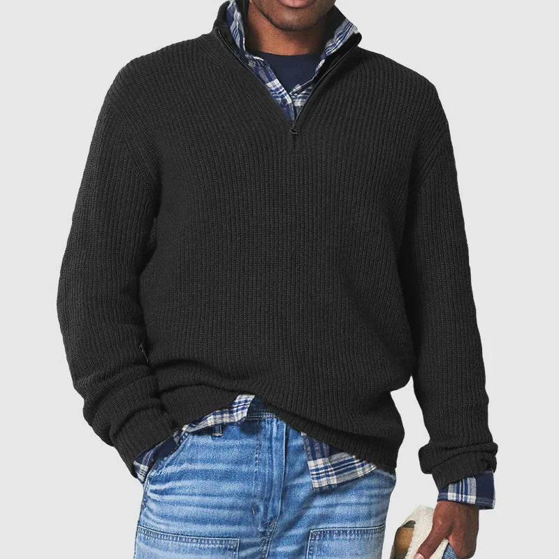 Business Casual Pullover with Zipper - Image 2