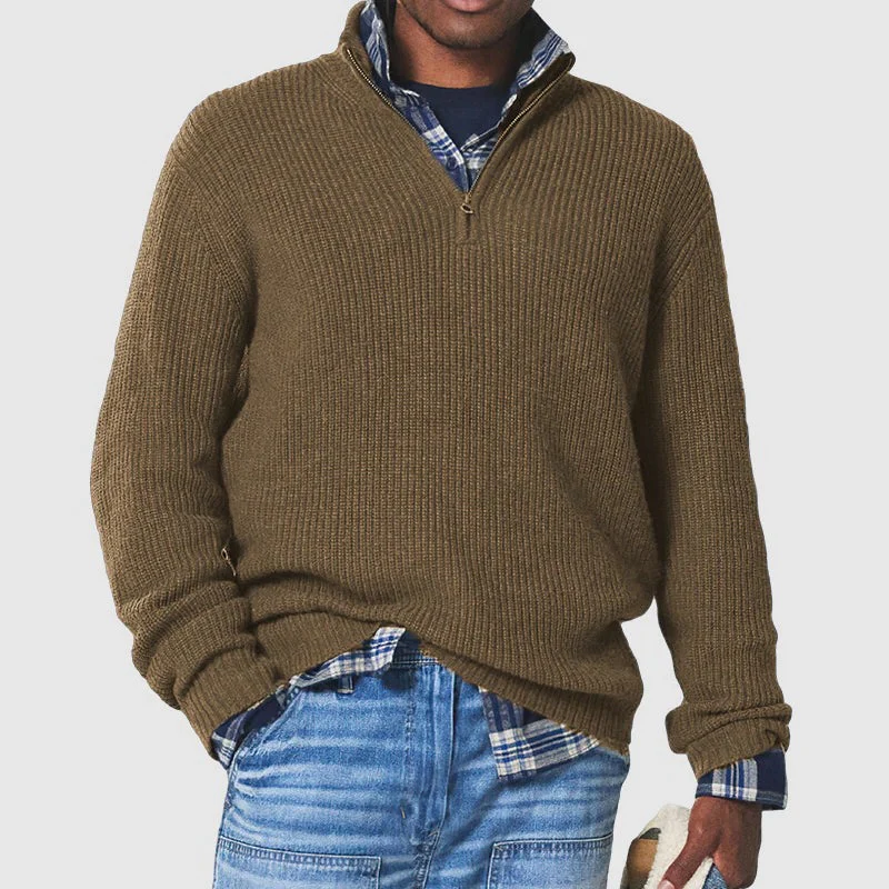 Business Casual Pullover with Zipper - Image 4