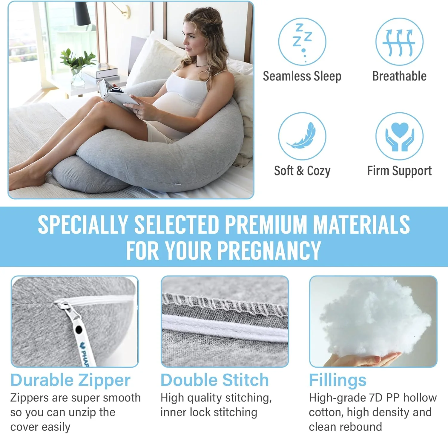 C Shaped Full Body Pregnancy Pillow - Image 5