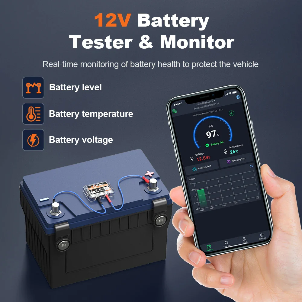 Car Battery Tester with Bluetooth Monitoring - Image 4