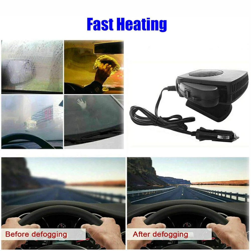 12V Car Heater Fan – 150W/300W Portable Ceramic Auto Heater for Fast Defrost & Heating - Image 4