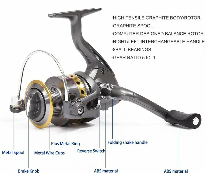 Carbon Fiber Telescopic Fishing Rod Pole Reel Combo Sea Saltwater Freshwater - Image 3