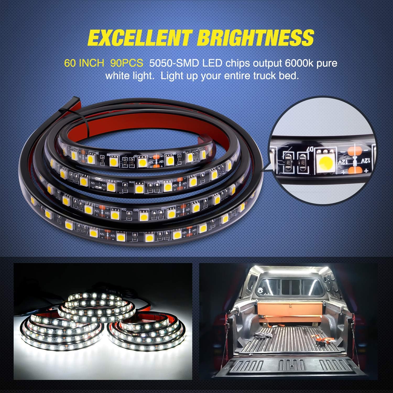 Cargo Pickup Truck Truck Bed Lights 60 Inch Bed Light Strip - Image 2