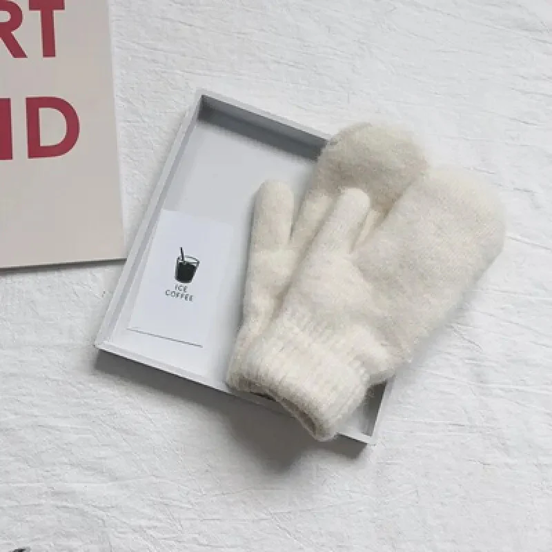 Cashmere Knit Mittens Winter for Women - Image 9