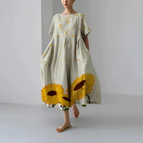 Casual and elegant dress with flora print - Image 4