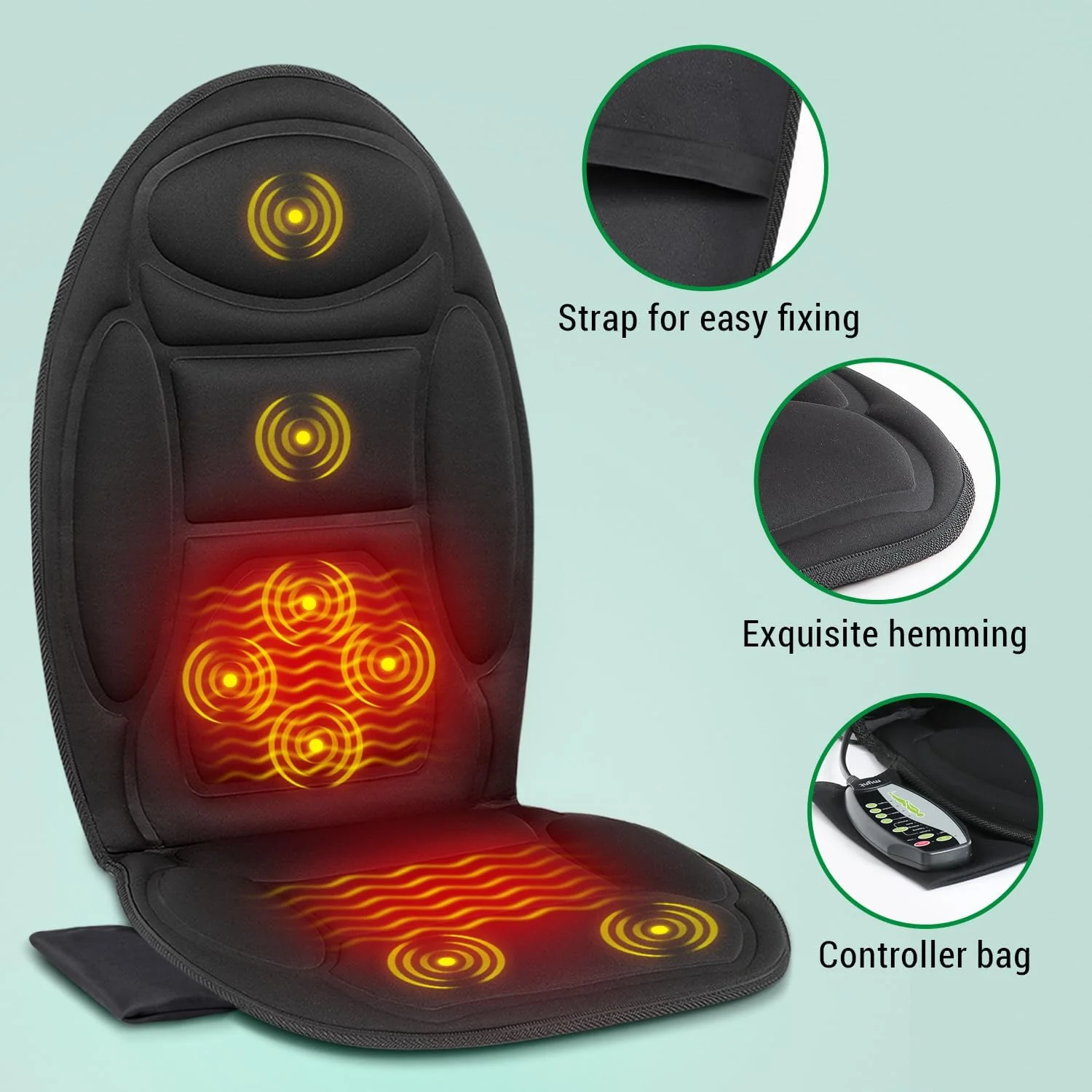 Chair And Car Seat Massage Cushion Pad With Heat - Image 3